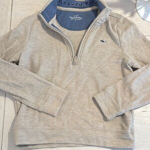 Vineyard Vines boys Beige Quarter-Zip Sweater